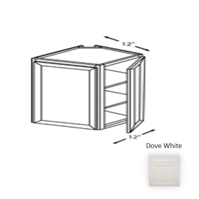 Dw.Wec1236 Framed Shaker Classic Dove White Natural Clear Coat Wood Kitchen Wall Cabinet - 12" X 36" X 12" - Natural Clear Coat