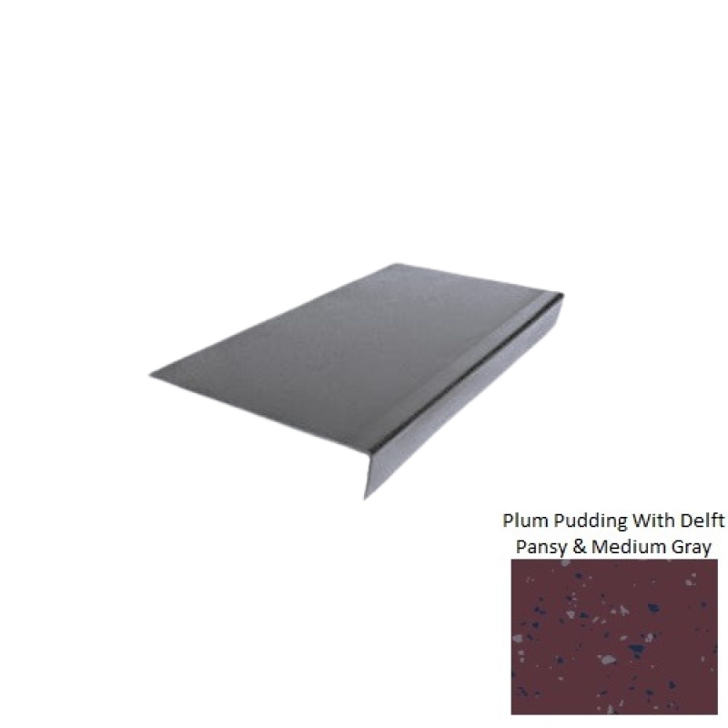 Spextones Plum Pudding With Delft Pansy & Medium Gray Type 900 Distinct Designs Rubber - 12 1/2" X 72" Stair Tread - Hammered