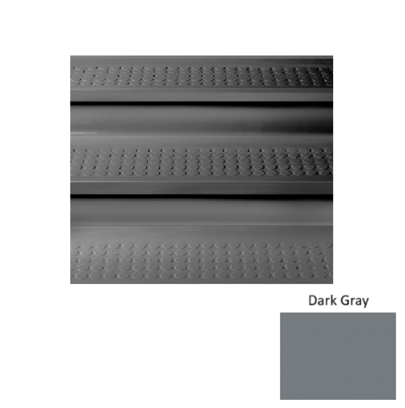 Dark Gray Textured Rubber Stair Tread with Riser