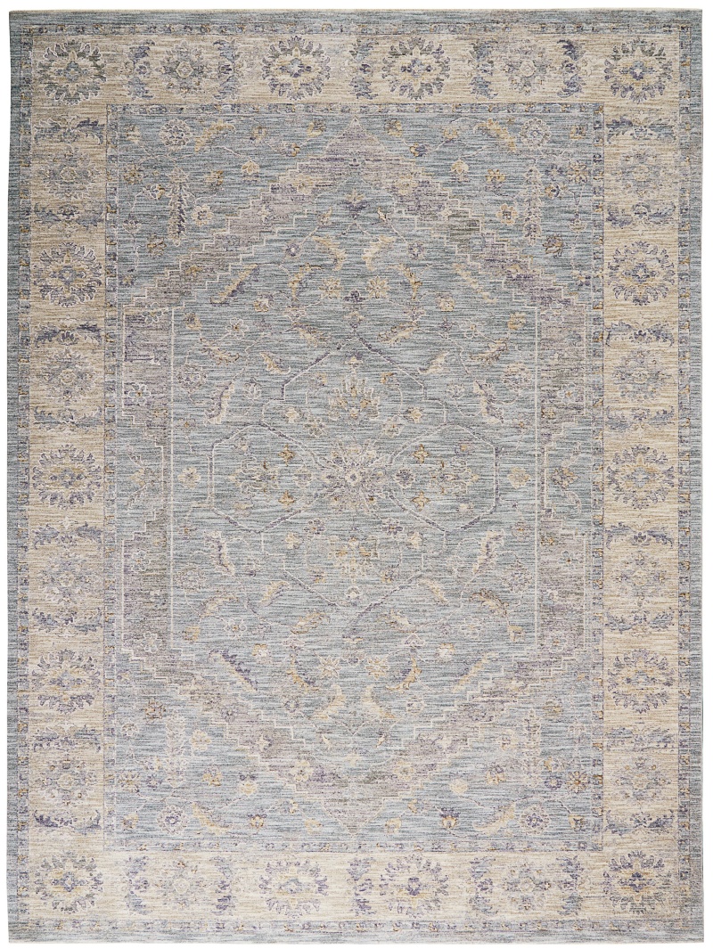 Infinite Blue Vintage Area Rug 8 Ft x 10 Ft Blue