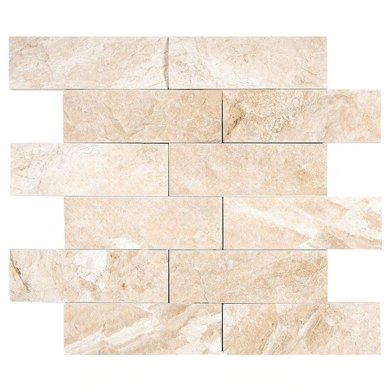 Diano Royal Marble Mosaic - 2" X 6" Brick - Split Face