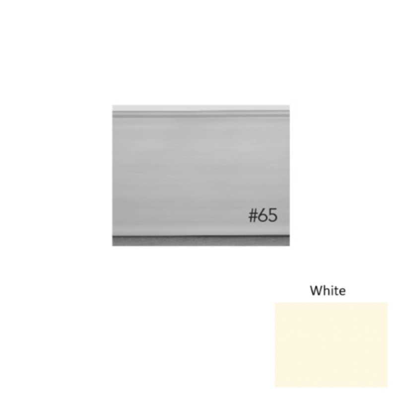Pinnacle Plus #65 Vertical White Rubber Wall Base - 4 5/8" X 8 Ft