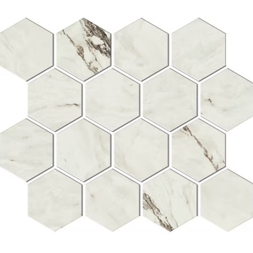 Foyer Summit Porcelain Mosaic - 3" Hexagon - Matte