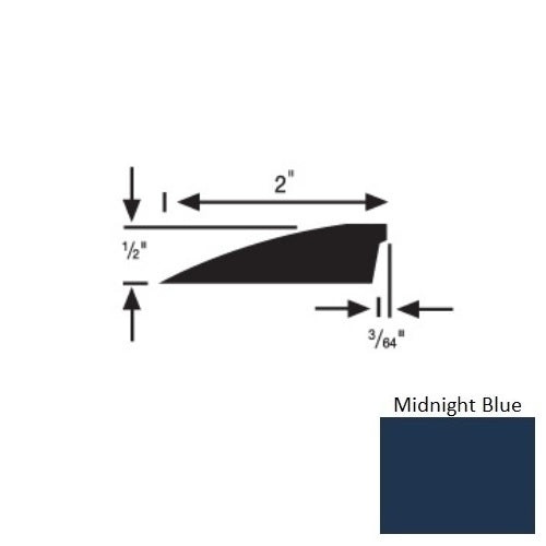 Flextones Midnight Blue Vinyl 157 Reducer - 1/2" X 12 Ft - Thermoplastic