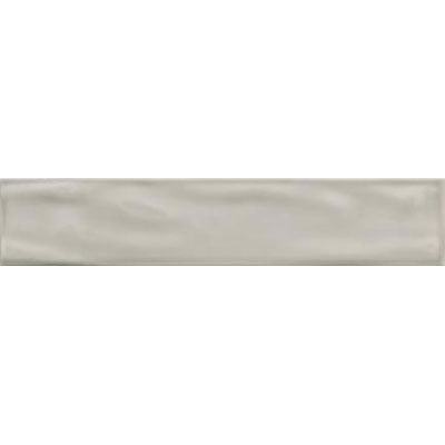 Aria Greige Deco Ceramic Tile - Glossy - 4" X 20"