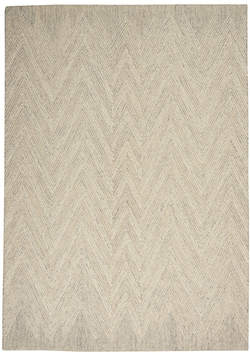 Interlock Ivory / Grey Wool Modern Area Rug