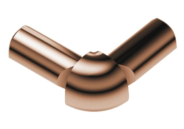Rondec 90 Degree Double Leg Outside Corner Metal Tile Edging Trim - Polished Copper Anodized Aluminum