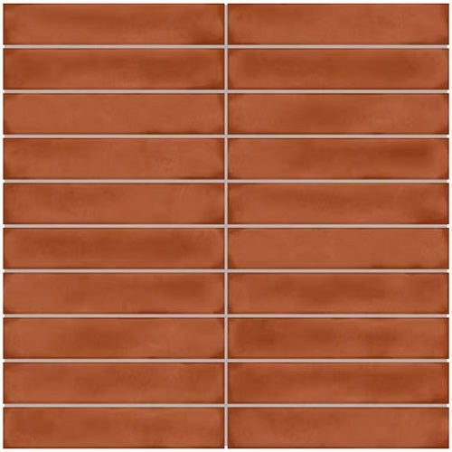 Artcrafted Cotto Ceramic Mosaic - 1" X 6" Stacked - Glossy