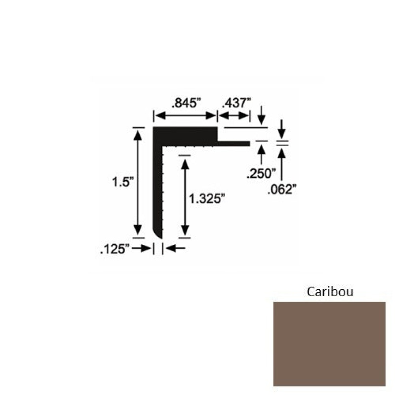 Solid 57 Caribou Rubber Landing Trim 1 1/2" x 98"