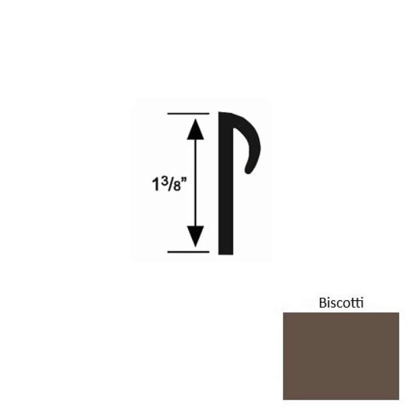 Solid 28 Biscotti Rubber Carpet Cove Cap Round - 3/16" X 9 Ft (108")