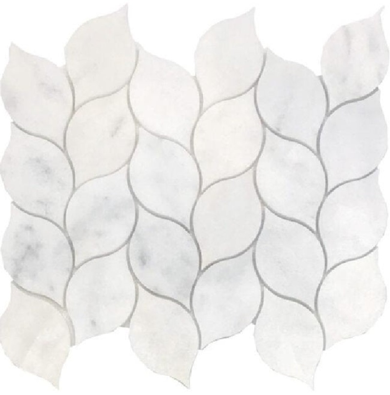 Hybrid Cararra Waterjet Design Marble Mosaic - Leaf - Stone