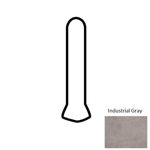 Union Industrial Gray Porcelain Floor & Wall Trim - 1" X 6" Cove Base Outcorner - Matte