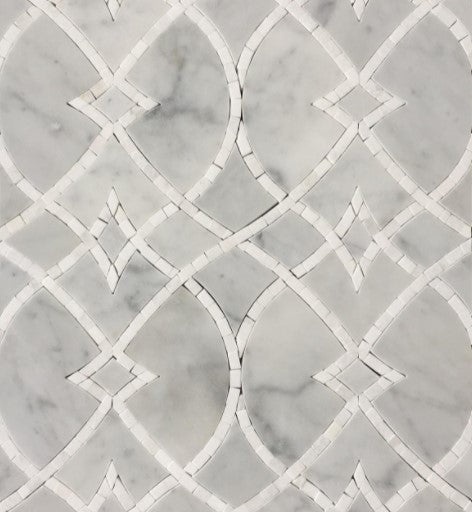 Lace I Carrara & Thassos Marble Mosaic - Lace - Polished