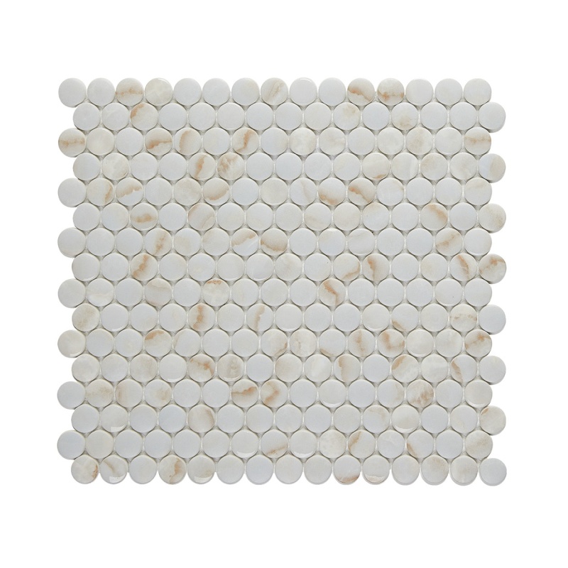 Simple Stone Oro Glass Mosaic - Penny Round - Glossy & Matte