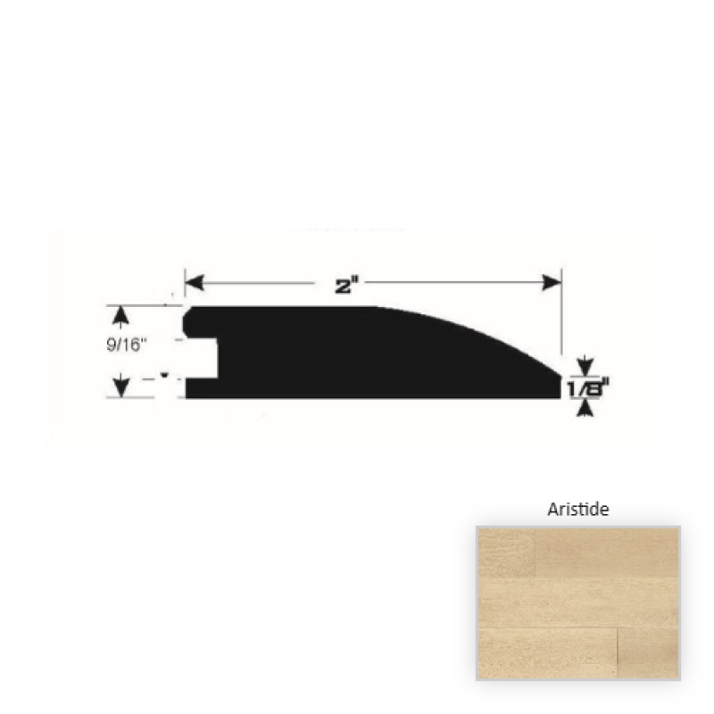Branche French White Oak Aristide Hardwood Moulding / Trim - 90" Reducer - Wire Brushed & Ultra Low Gloss