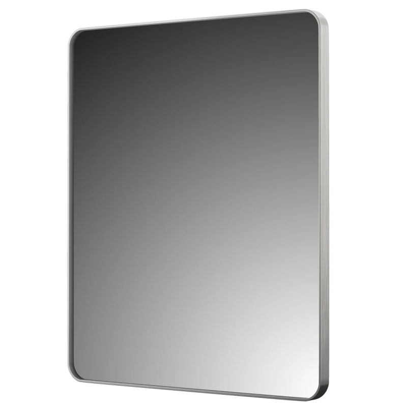 Brushed Nickel Aluminum Framed Bathroom Mirror - 30" X 36" X 1 1/2" - Brushed Nickel