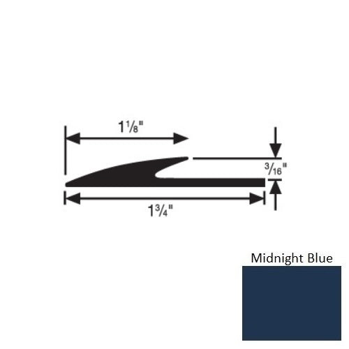Flextones Midnight Blue Vinyl 185 Transition Edge Guard - 3/16" X 12 Ft - Thermoplastic