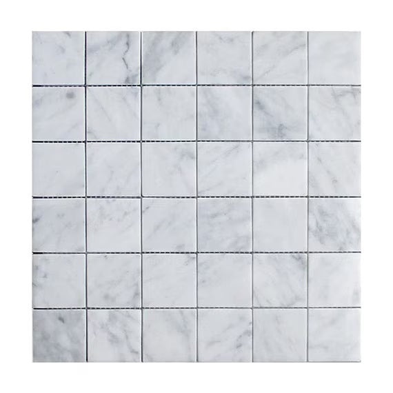 Carrara White Marble Mosaic - 2" X 2" - Honed