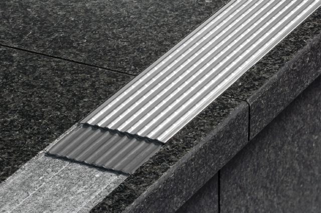 Trep Efk Non Slip Stair For Tread Metal Tile Edging Trim - Stainless Steel - 3/32" X 98 1/2"