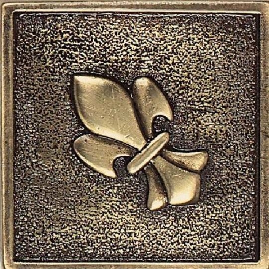 Massalia Bullion Metal Wall Trim - 2" X 2" Fleur De Lis Dot - Matte