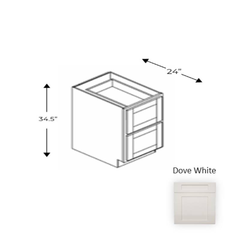 Framed Shaker Dove White Wood Kitchen Base Cabinet