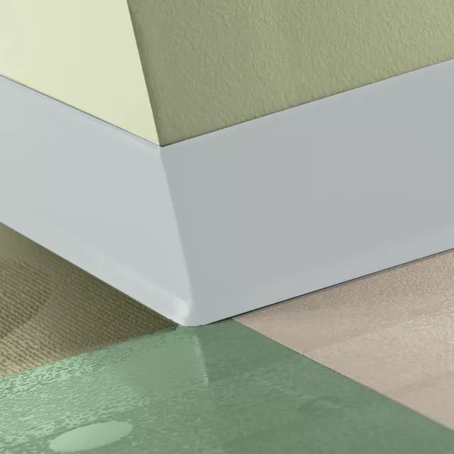 Johnsonite White Slipper Rubber Baseworks Thermoset Wall Base, 2.5" x 48" x 1/8" Toe