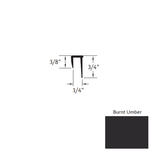 Burnt Umber Vinyl Moulding / Trim Square Cap Cove Cap