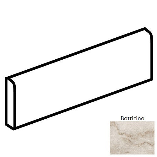 Mythique Marble Botticino Porcelain Floor & Wall Trim - 3" X 24" Bullnose