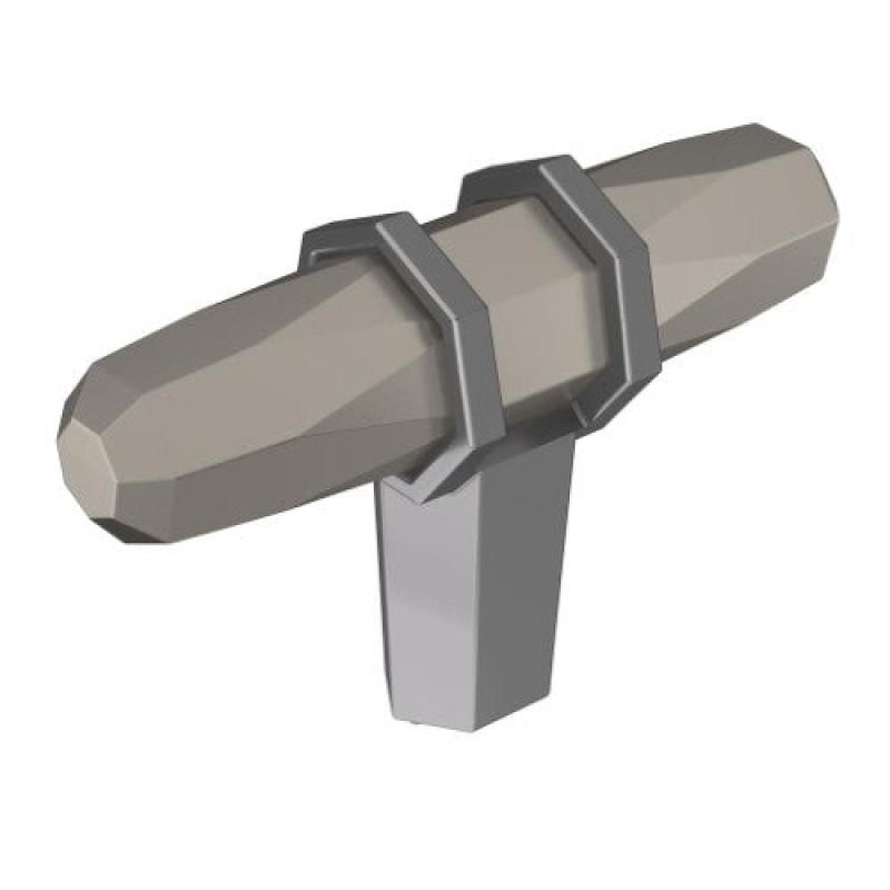 London Zinc Cabinet Knob - Satin Nickel / Black Chrome - 2 1/2" (64 Mm)