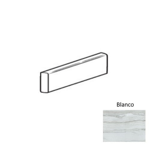 Serpentino Blanco Porcelain Floor Trim 3" x 12" Bullnose