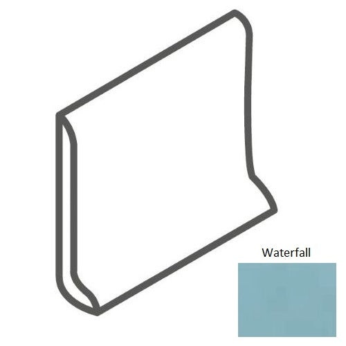 Color Wheel Classic Waterfall Ceramic Wall Trim - 6" X 6" Sanitary Cove Base Slim Foot - Semi Gloss