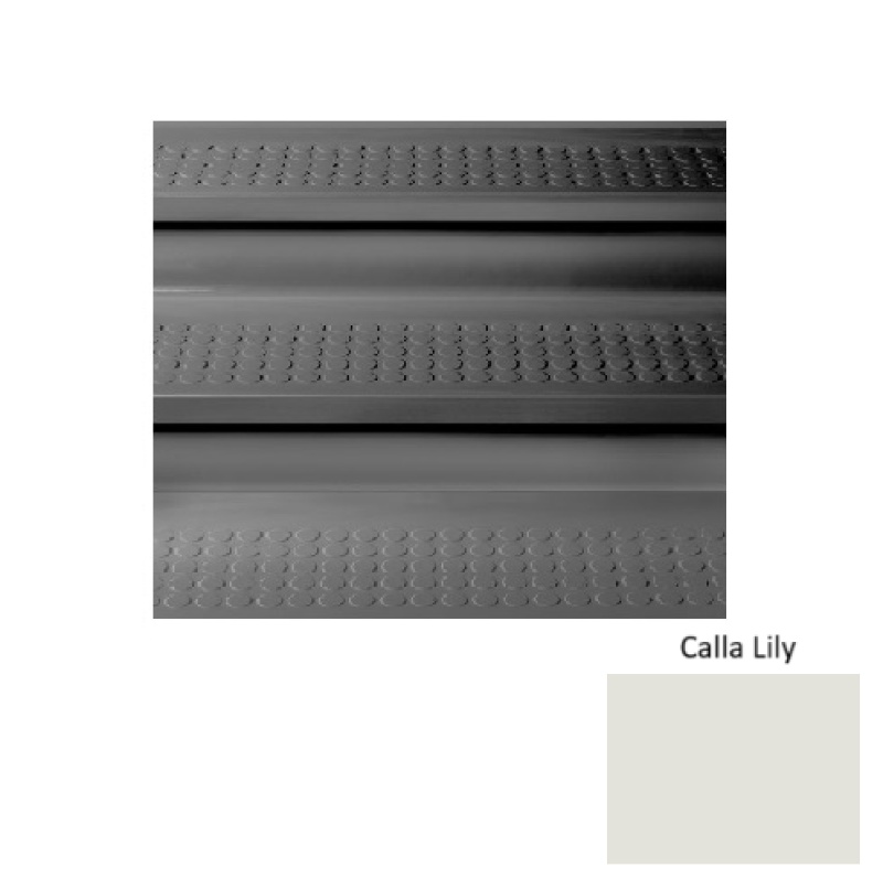 Solid 96 Calla Lily Vantage Raised Circular Rubber (Sq) Stair Tread With Riser - Textured