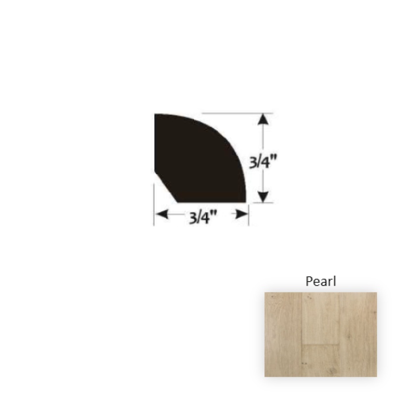Reserve Pearl Hardwood Moulding / Trim - 3/4" X 90" Quarter Round - Wire Brushed