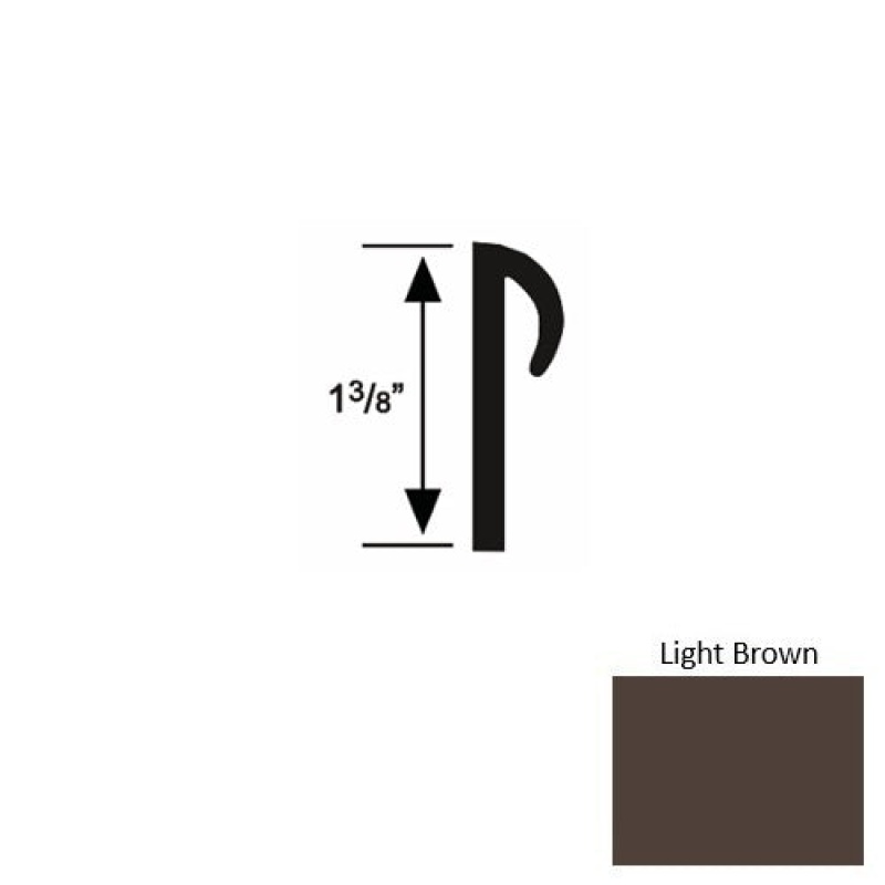 Solid 28 Light Brown Rubber Carpet Cove Cap Round - 3/16" X 9 Ft (108")