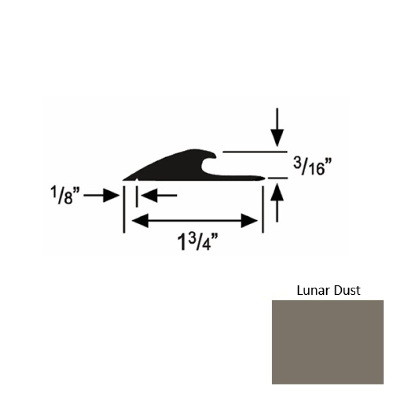 Solid 42 Lunar Dust Rubber Custom Carpet Edging