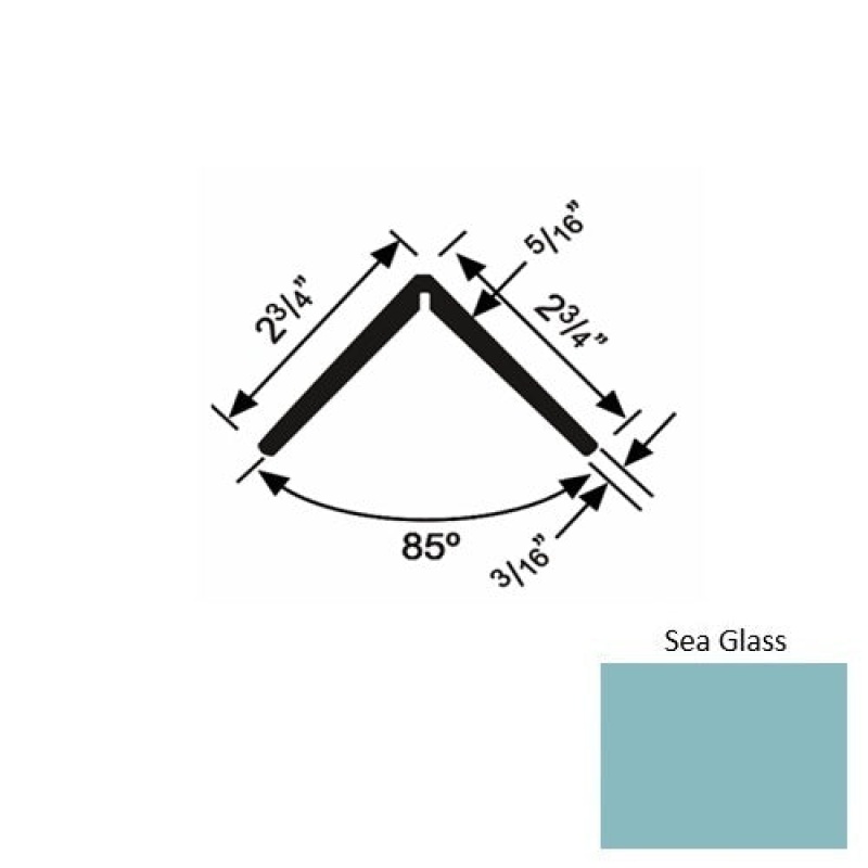 Solid 19 Sea Glass Rubber Corner Guard - 2 3/4" X 2 3/4" X 54"