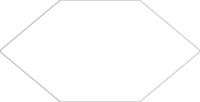 Kayak Basic White Ceramic Tile - Glazed - 6.5" X 13" Elongated Hexagon