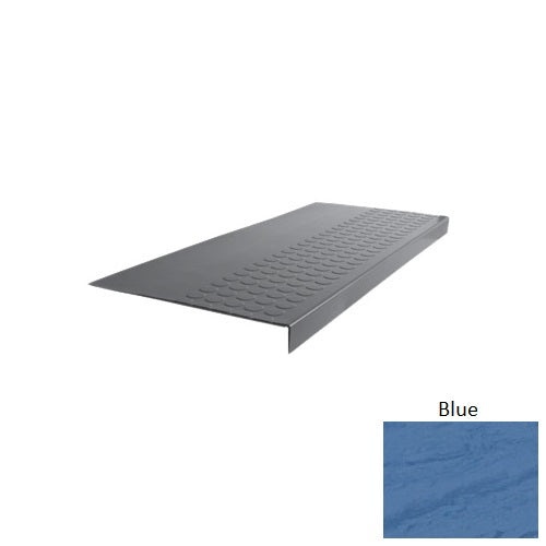 Evolving Styles Creative Elements Blue Type 701E Distinct Designs Rubber - 15" X 72" Stair Tread - Rgt Radial Ii Raised Disc Design