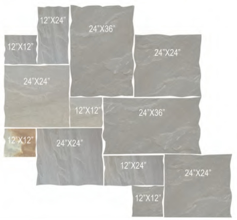 Grey Mist Sandstone Jumbo Pattern - Natural Cleft Face & 4 Sides - Various Sizes