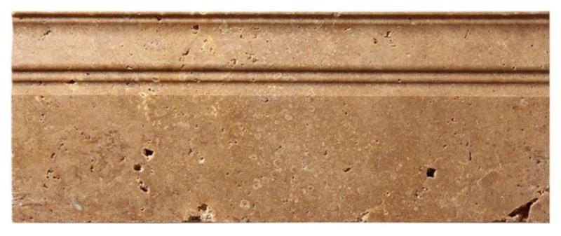 Noche Cross Cut Travertine Baseboard - 4 3/4" x 12" - Polished