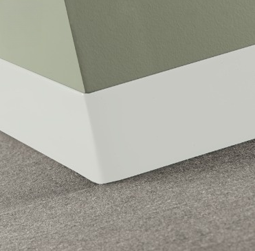 Johnsonite Icicle Rubber Traditional Duracove Thermoplastic Wall Base - 6" X 48" X 1/8" Toeless - Traditional Duracove Thermoplastic Wall Base
