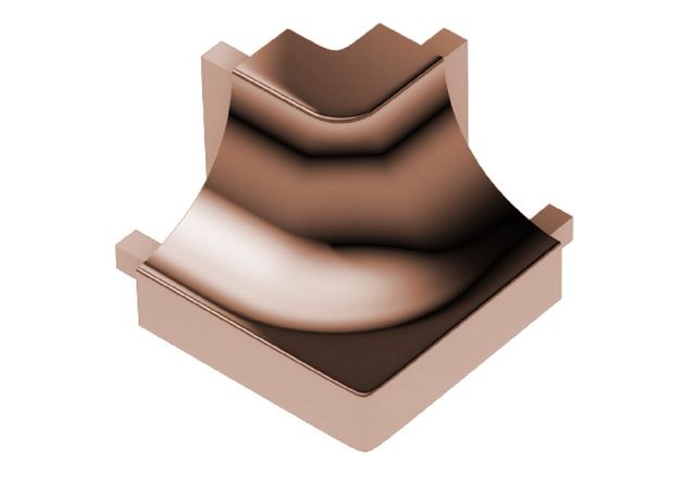 Dilex Ahk 90 Degree Outside Corner Metal Tile Edging Trim - Polished Copper Anodized Aluminum - 1/2" X 1"