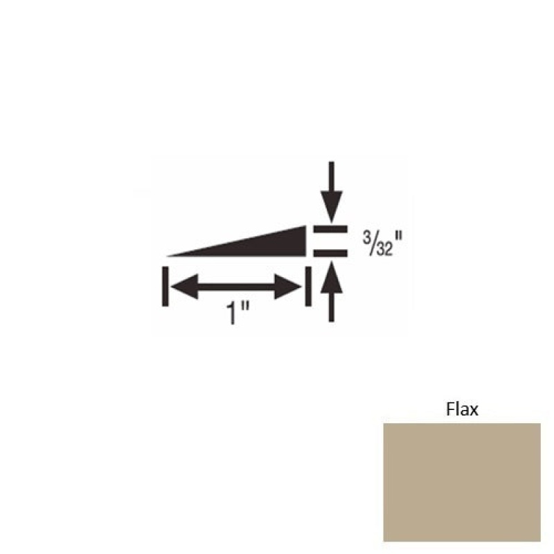 Solid 48 Flax Rubber Reducer Strip - 1" X 9 Ft (108") X 3/32"
