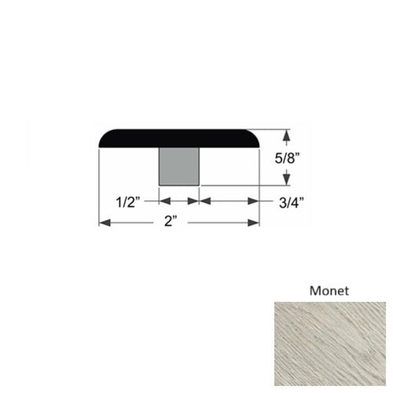 Tableau Monet Hardwood Moulding / Trim - 2" x 86" Flat T Molding