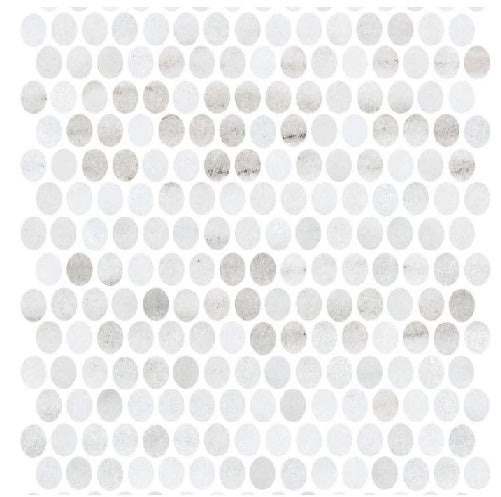Classics 2.0 Macael White Porcelain Mosaic - 1" Penny Round - Matte