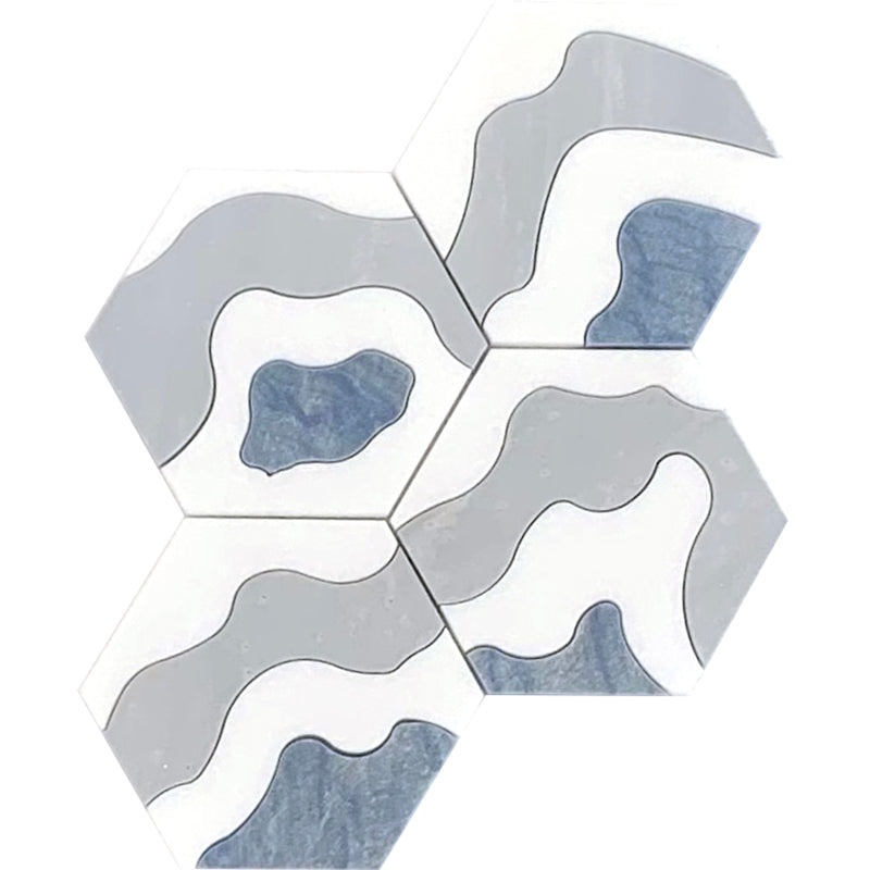 Skalini Line Waterjet Thassos Pallisandro Azul / Azul Macauba Mosaic