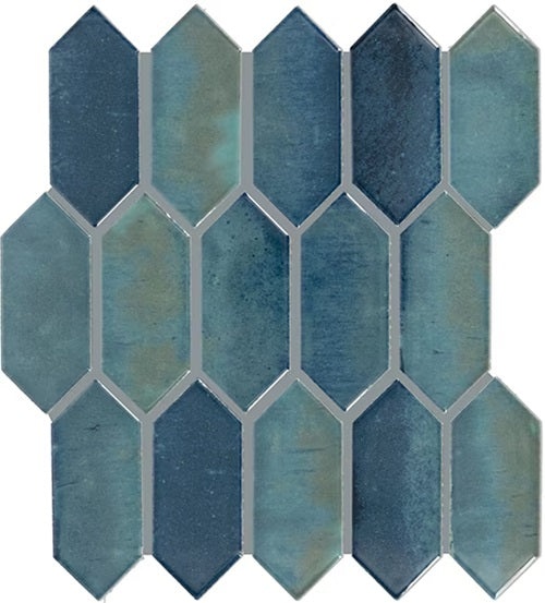 Miramo Aqua Microban Ceramic Mosaic – 2" x 5" Picket Fence – Glossy