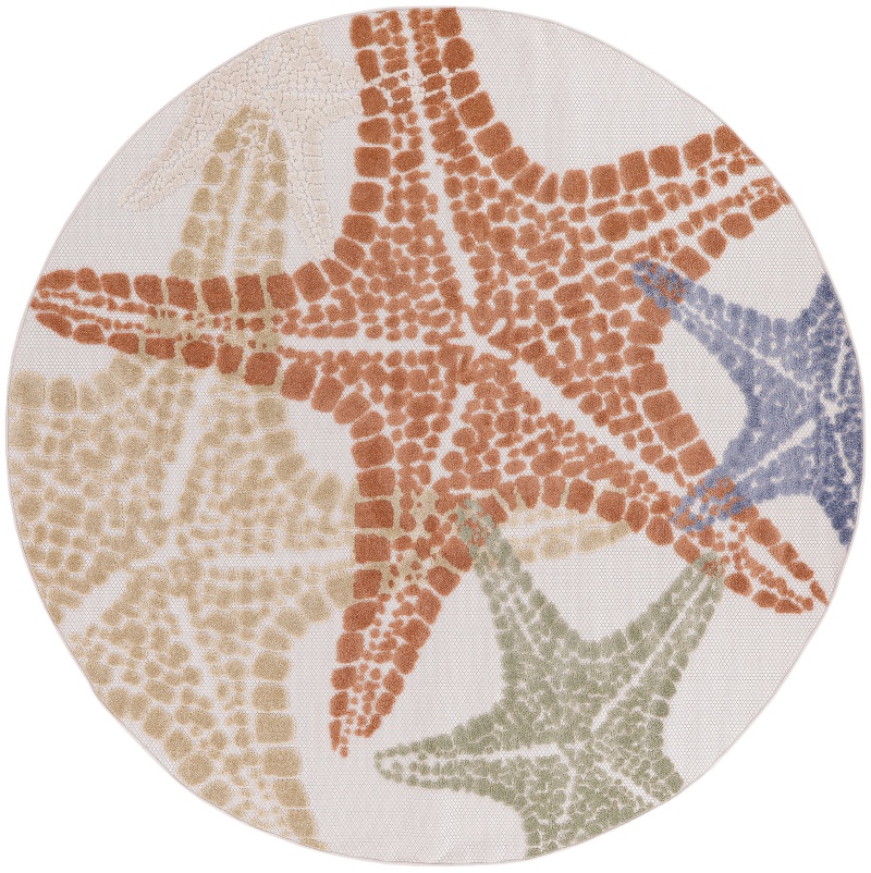 Aloha Ivory Multicolor Outdoor Area Rug