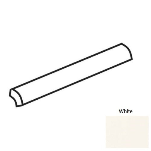 Color Wheel Classic White Ceramic Wall Trim - 3/4" X 6" Quarter Round - Semi Gloss