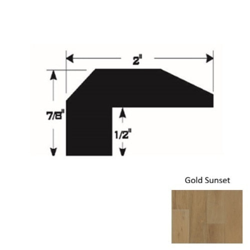 Timberbrushed Gold Sunset Heights Hardwood Moulding / Trim - 2" X 90" Threshold - Urethane & Aluminum Oxide